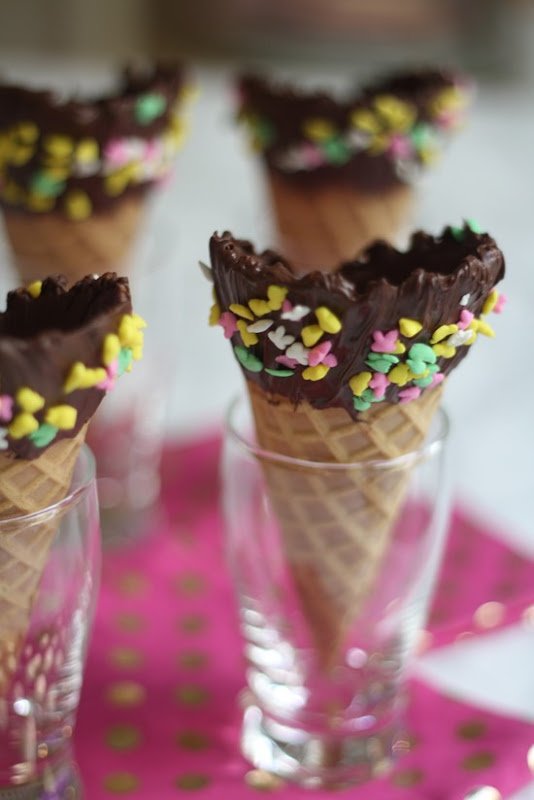 Chocolate Dipped Ice Cream Cones - A Thoughtful Place