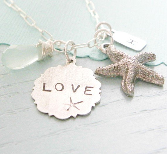 love the sea handstamped necklace
