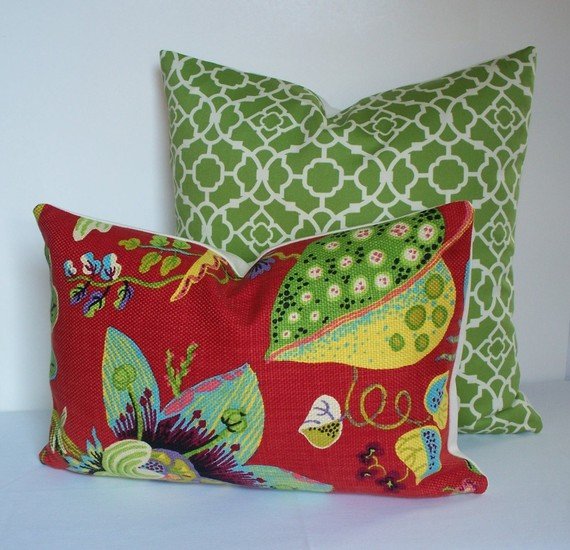 Decorative pillow cover Designer 12x18 floral basket cotton throw pillow