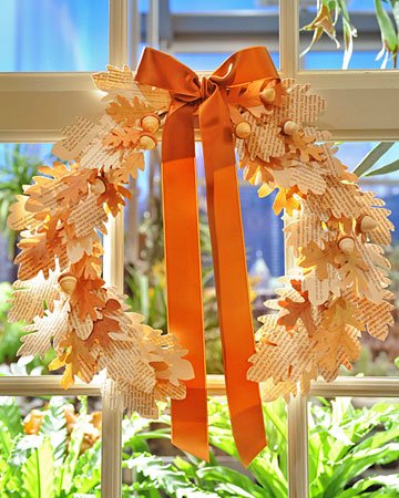 Vintage Paper Leaf Wreath