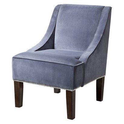 Swoop Upholsterd Chair - Slate Velvet with Nailhead.Opens in a new window