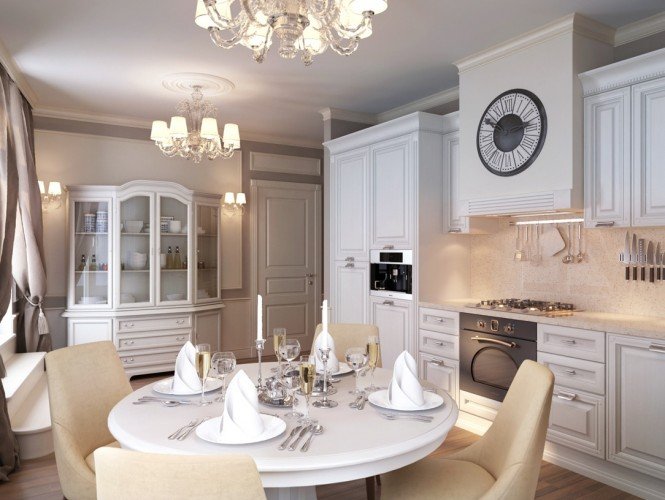 white traditional kitchen diner
