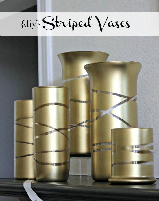hi sugarplum gold striped vase