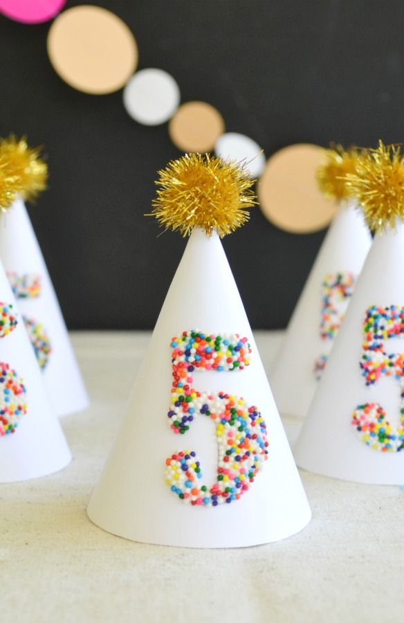Sprinkled Mini Party Hats Tutorial