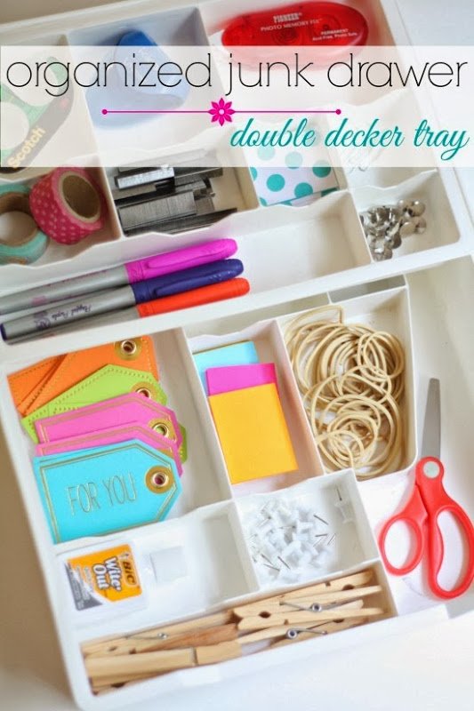 Organize your junk drawer with my DIY junk drawer organizer!