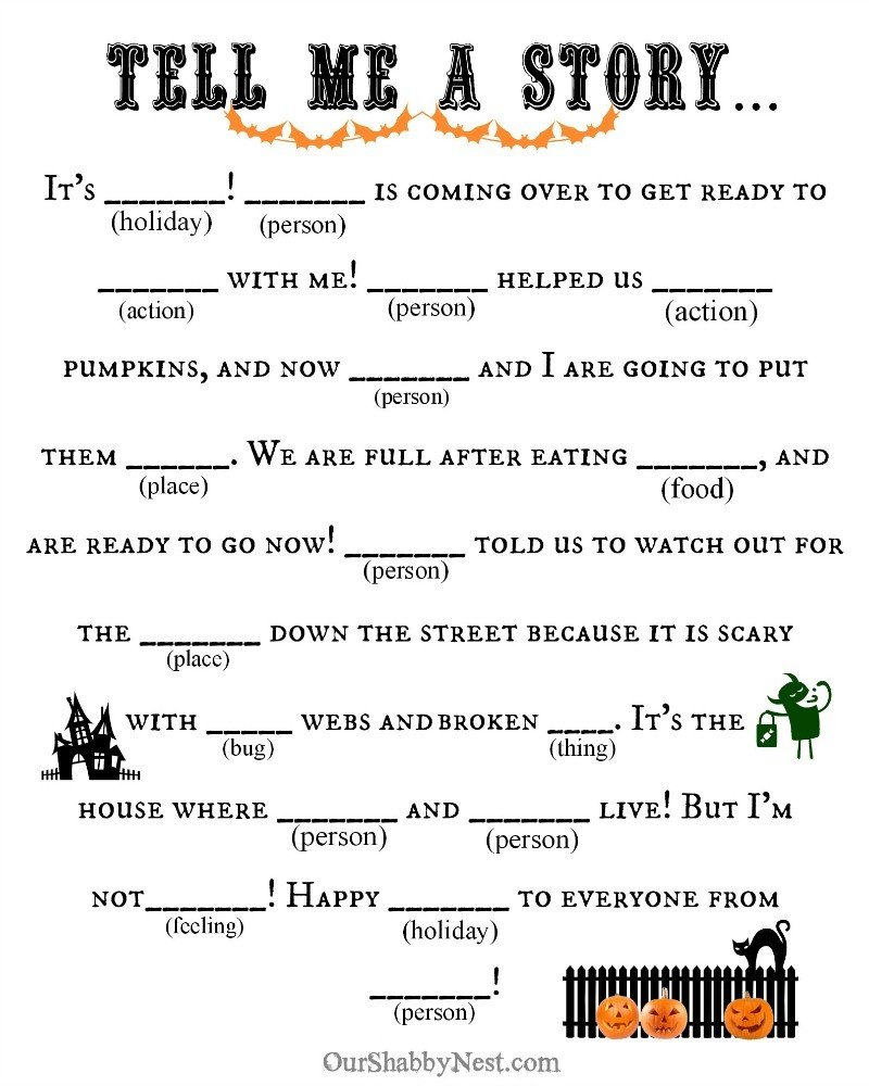 halloween mad lib