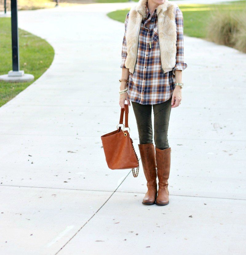 plaid and leggings