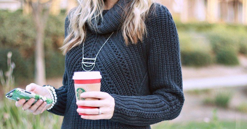 sweater and necklace