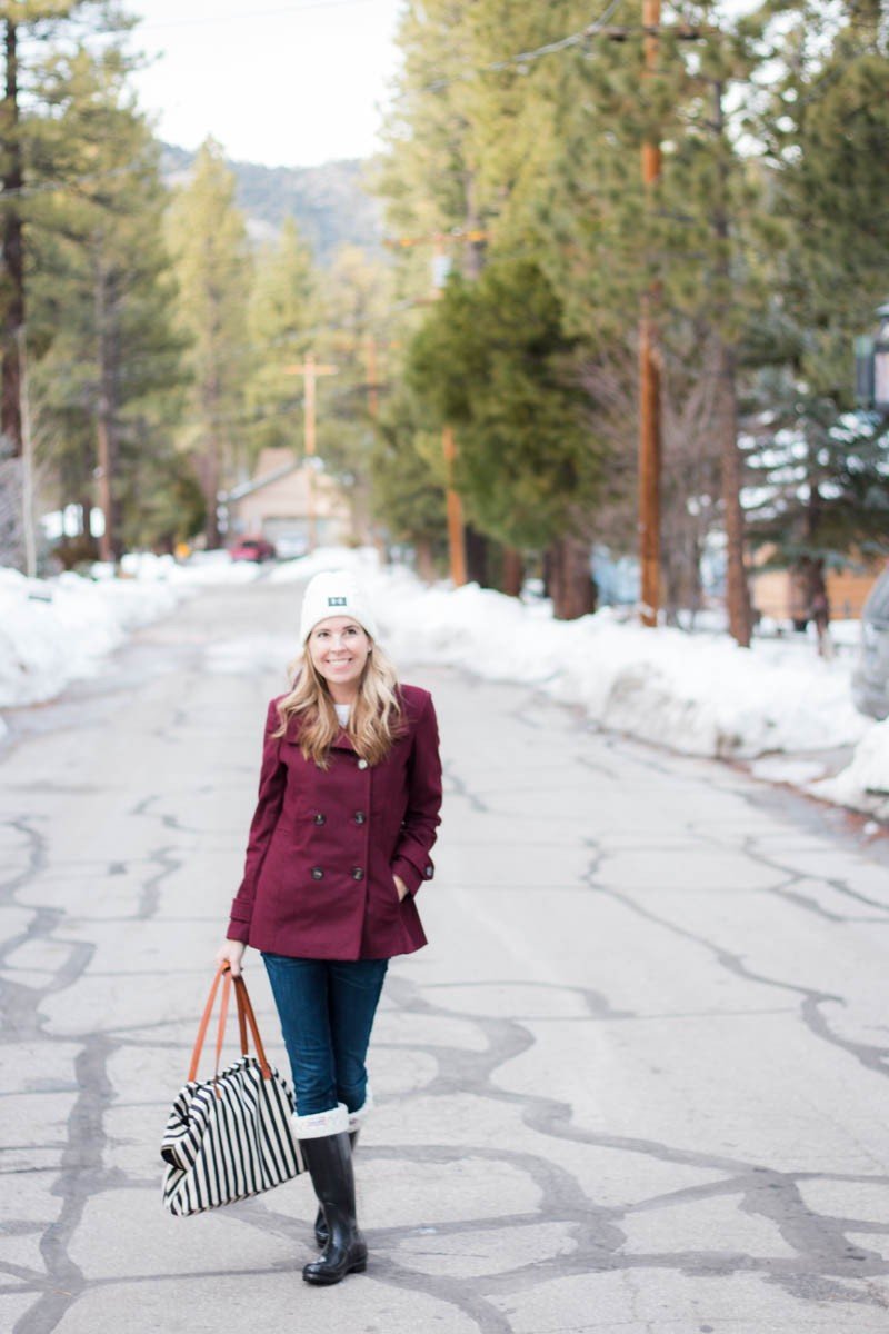 red winter coat