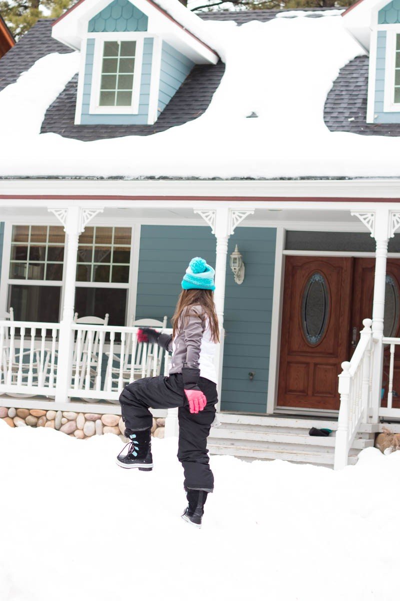 snow on house