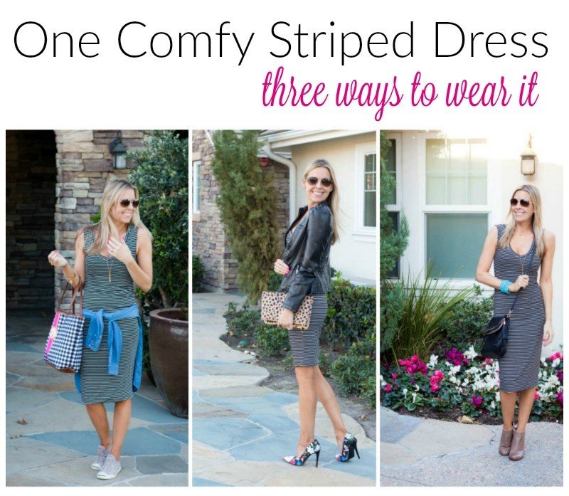 three ways to wear the striped dress