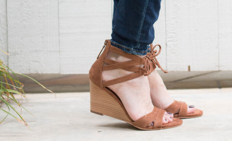wedges with laces