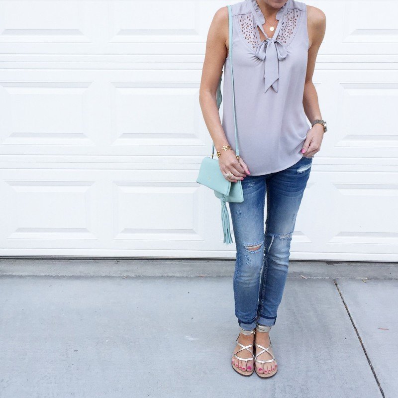 cut out tank and jeans