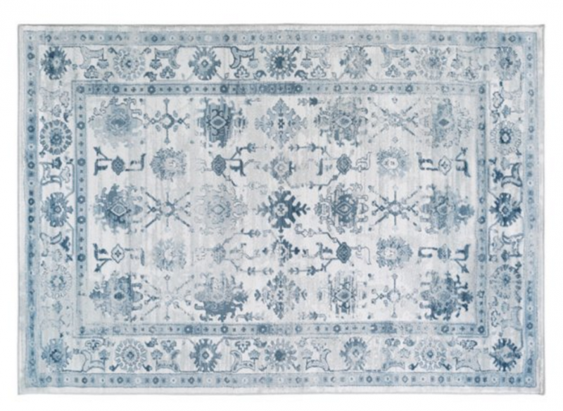 blue and white rug