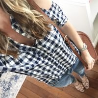 spring steals gingham top