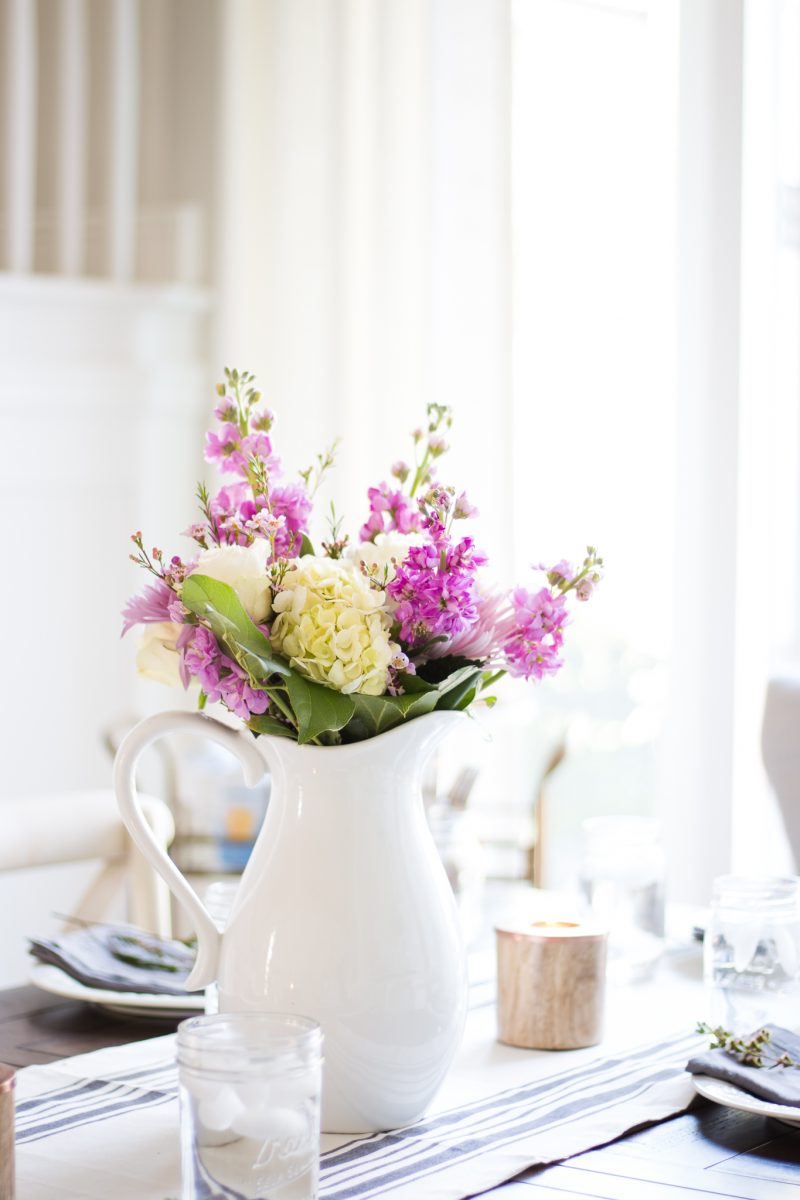 Easy Pitcher Update and Spring in the Dining Room