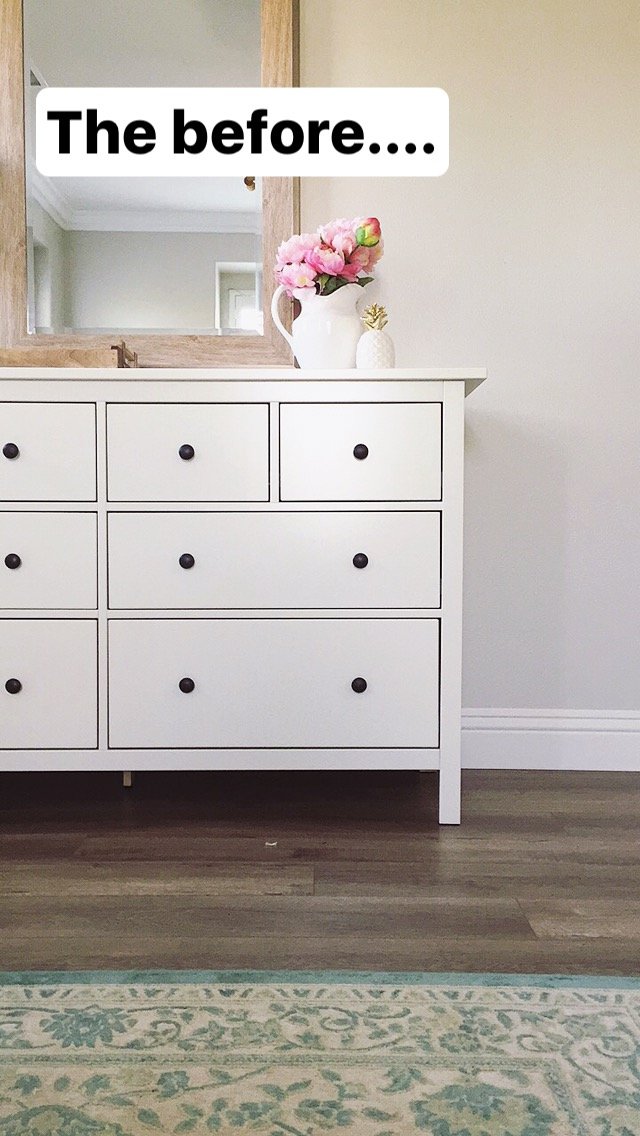 Hemnes dresser deals with gold knobs