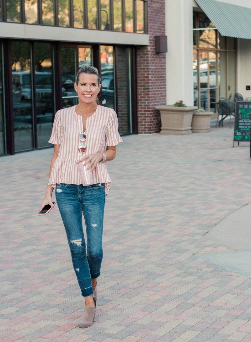 stripes and jeans