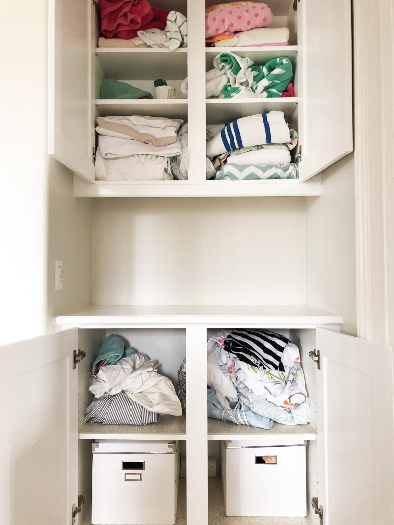 Pull out drawers in the linen closet. Great idea, no more messing up the  place ;)