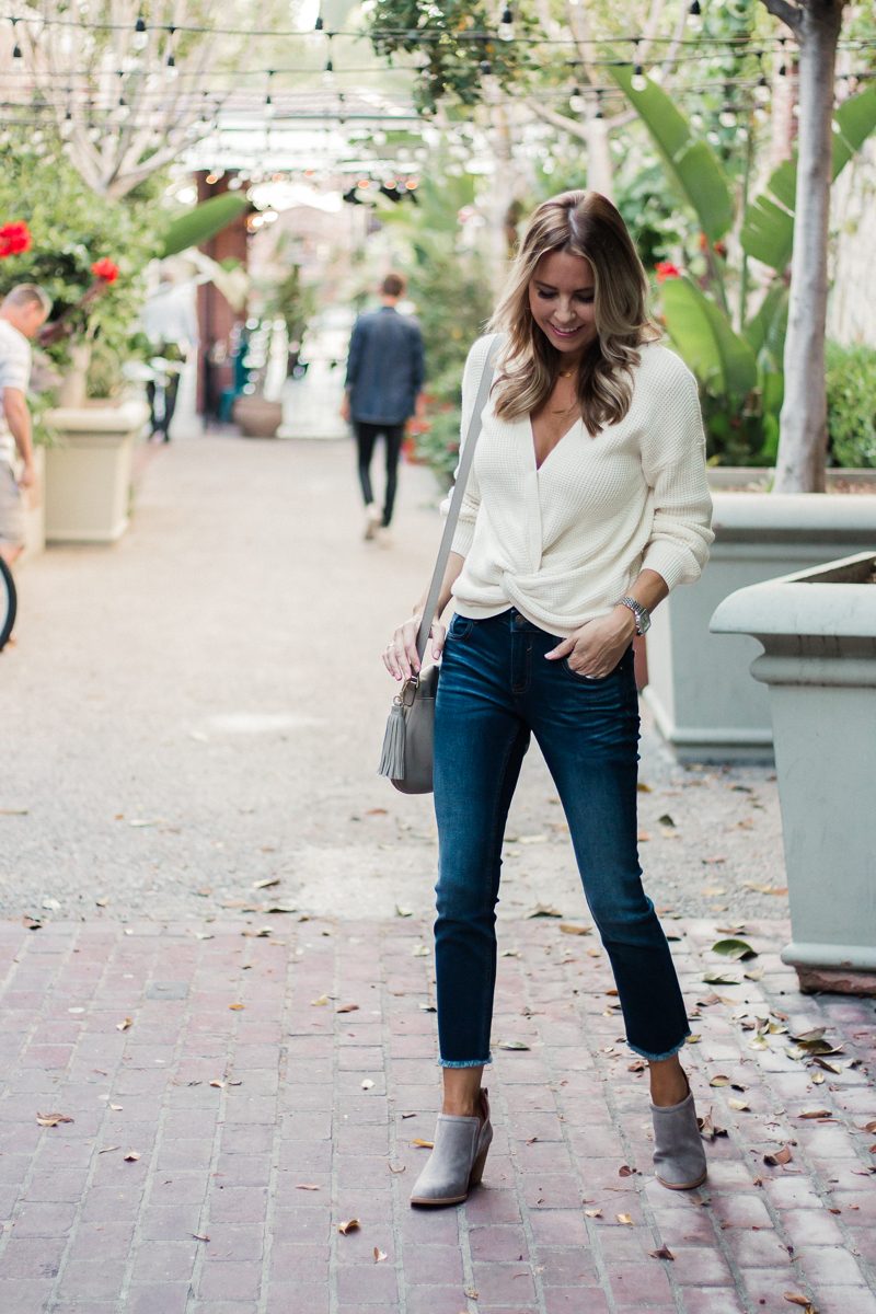 Nordstrom Anniversary Sale Twist Front Sweater + My Favorite Jeans