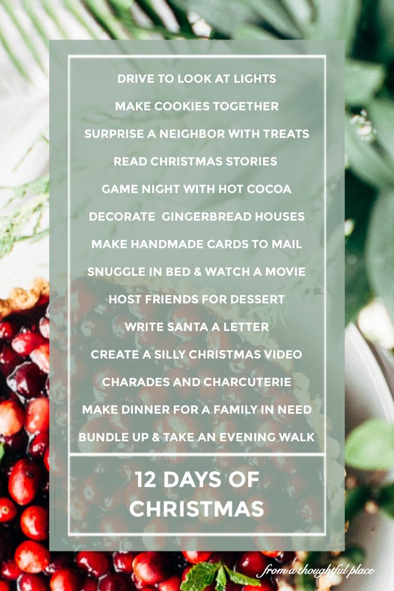 12 Days of Christmas Activities - A Thoughtful Place