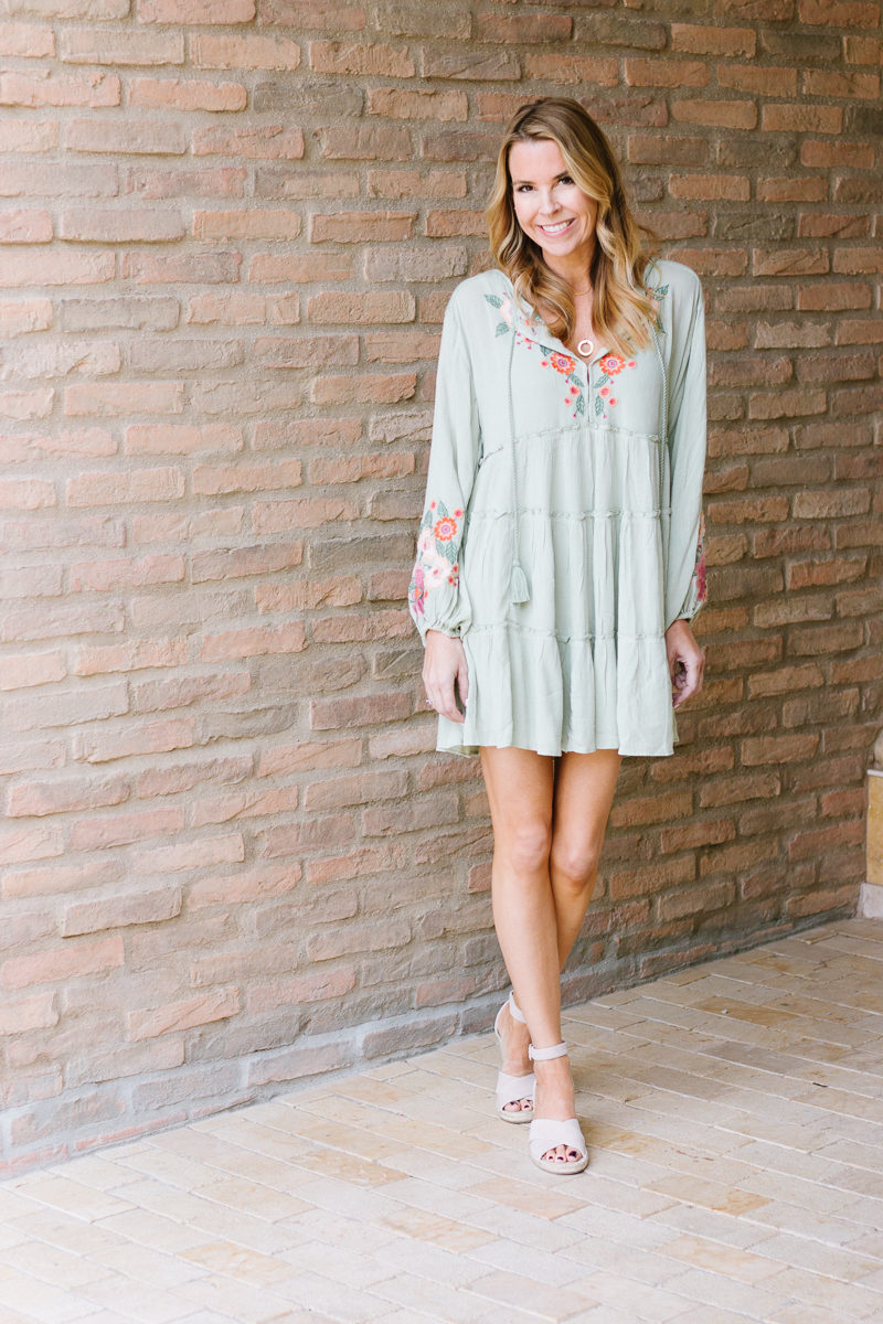 green boho dress ruffles - A Thoughtful Place