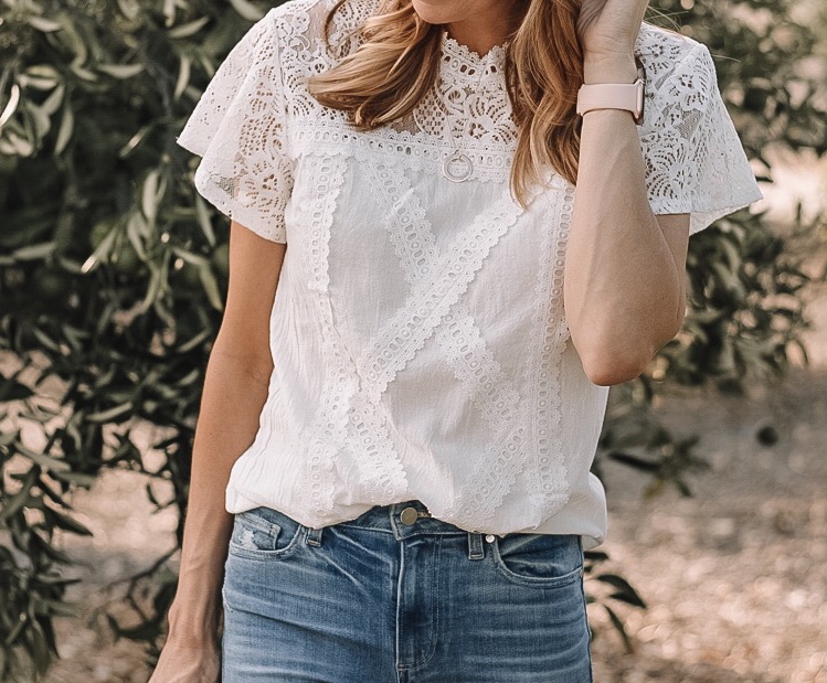 pretty white blouses for ladies