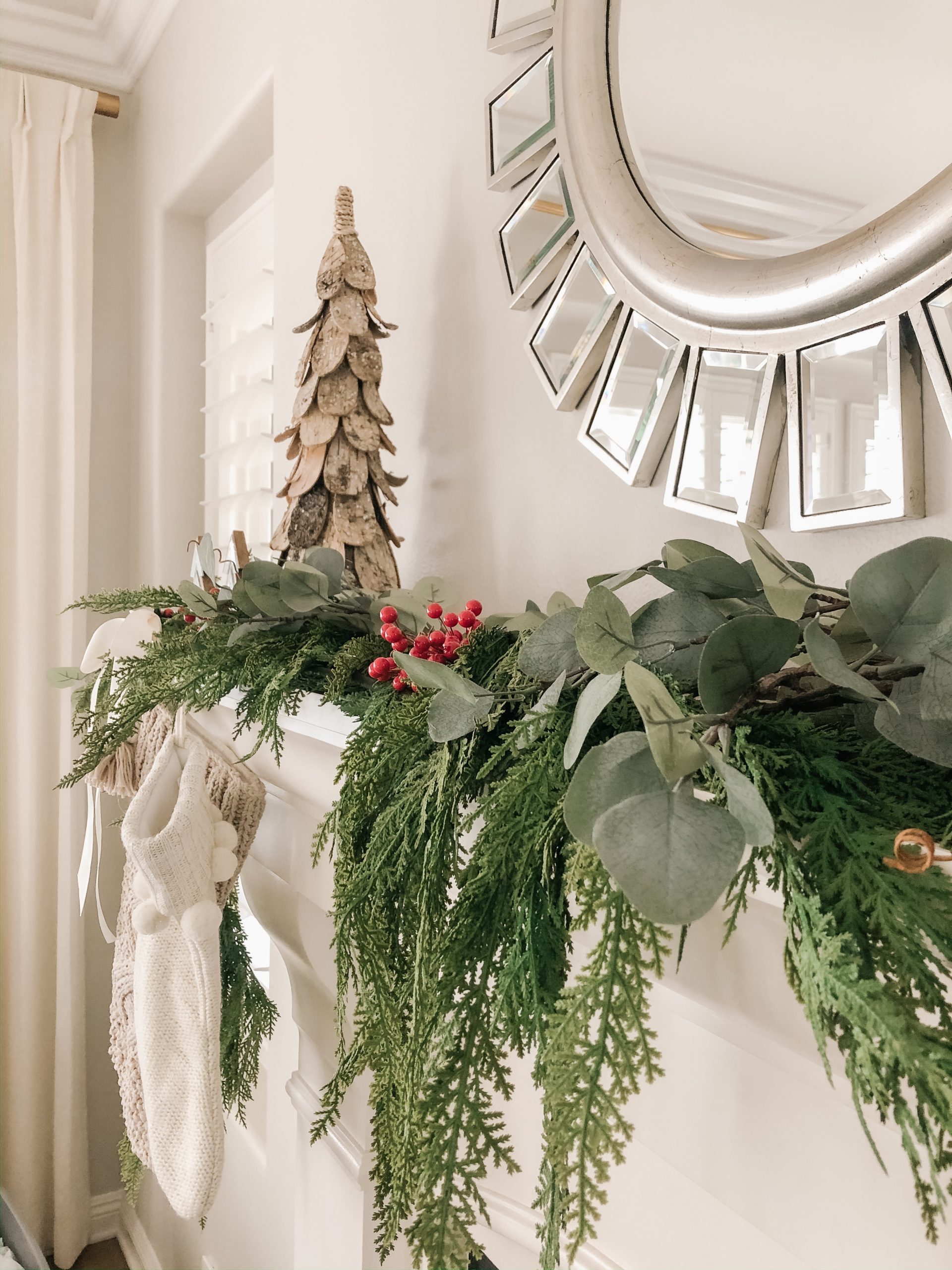 A Realistic Faux Garland Mantel - A Thoughtful Place