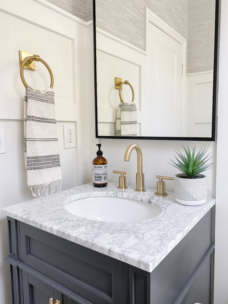 Small Powder Room Update with a Bathroom Vanity