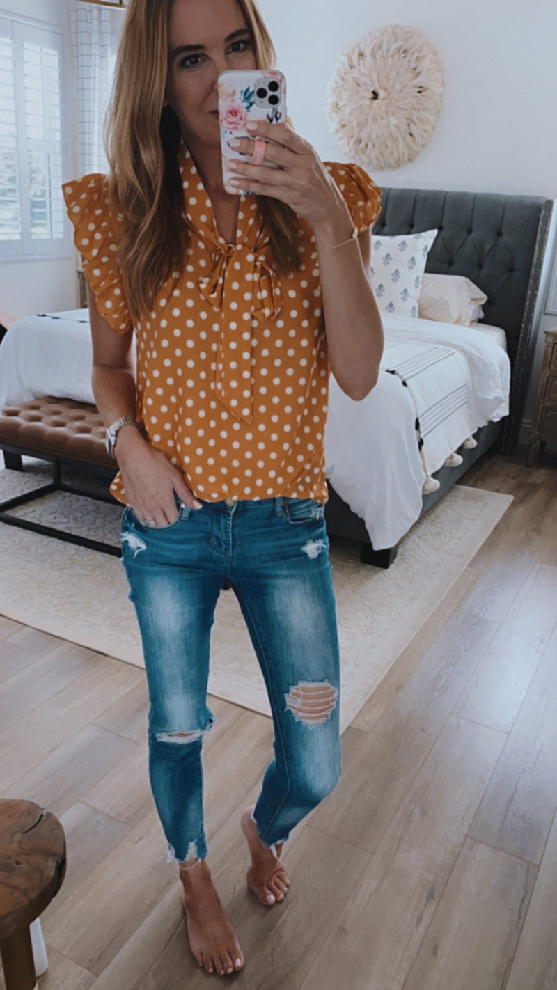 polka dot top