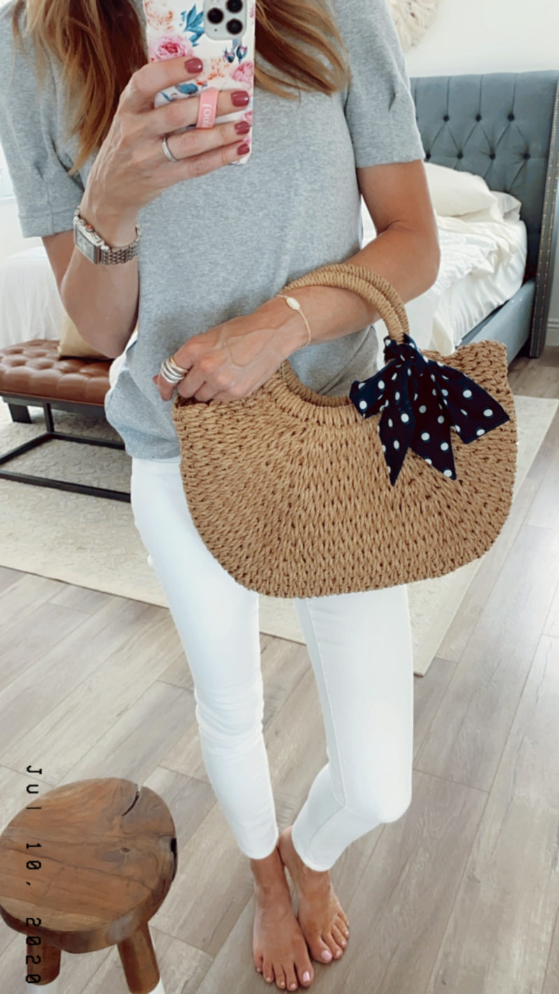 saturday shopping straw bag