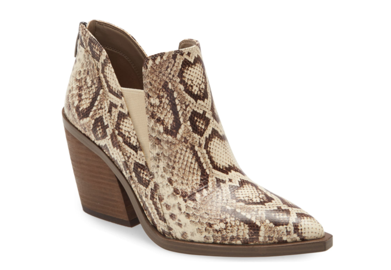 snakeskin booties