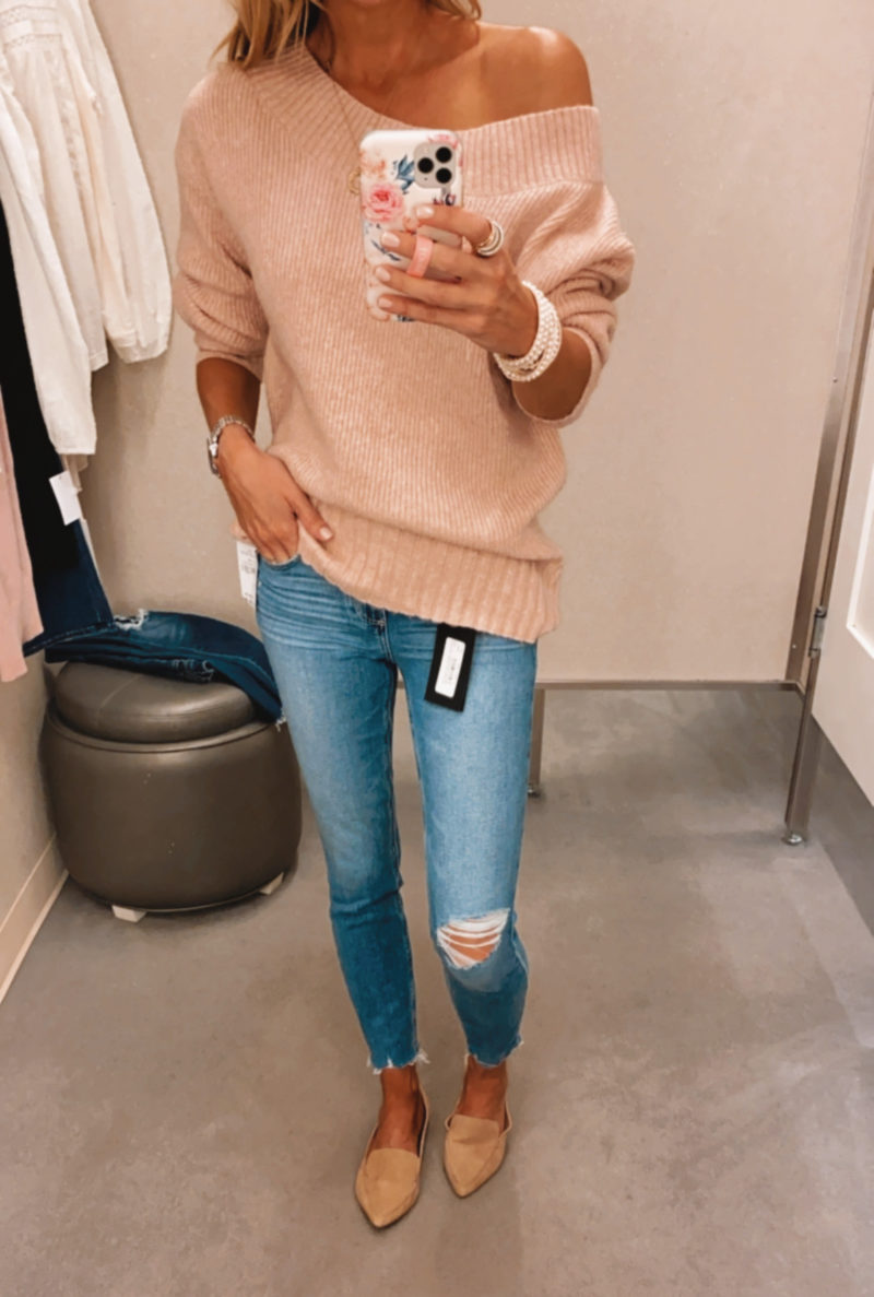 off the shoulder sweater