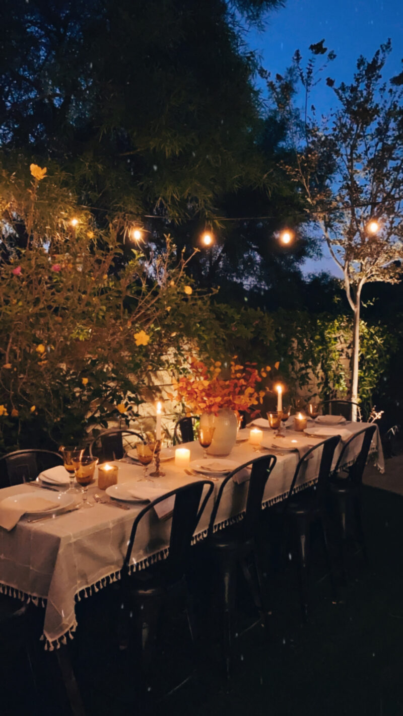 Backyard dinner deals table