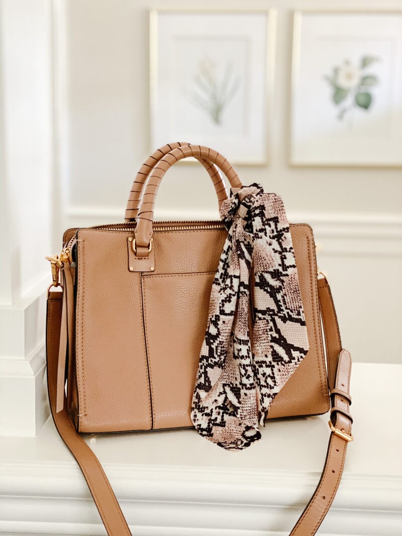 scarf on bag