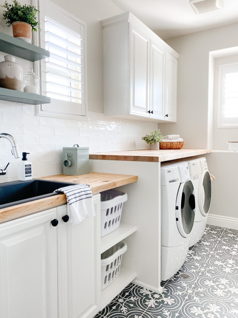 Easy Butcher Block Counter DIY - Our Laundry Room Reveal! 