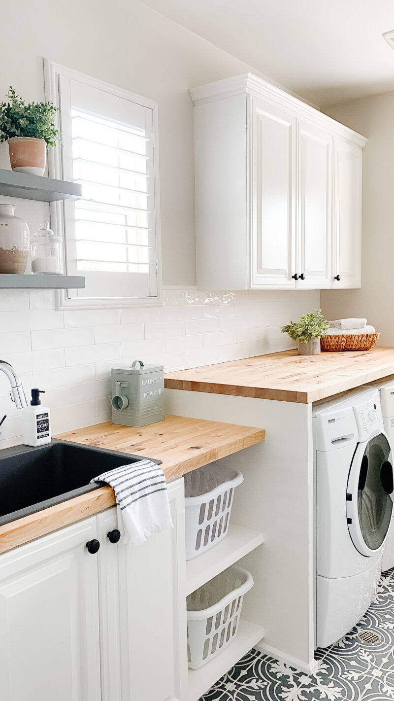 Butcher Block Countertop by Carolina Home Washer Dryer Topper Kitchen Prep  Remodel Utility Room Transformation. Customized and Finished 