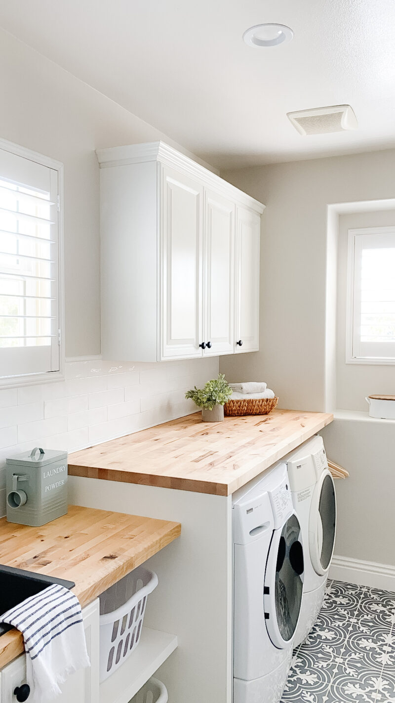 Easy Butcher Block Counter DIY - Our Laundry Room Reveal! 