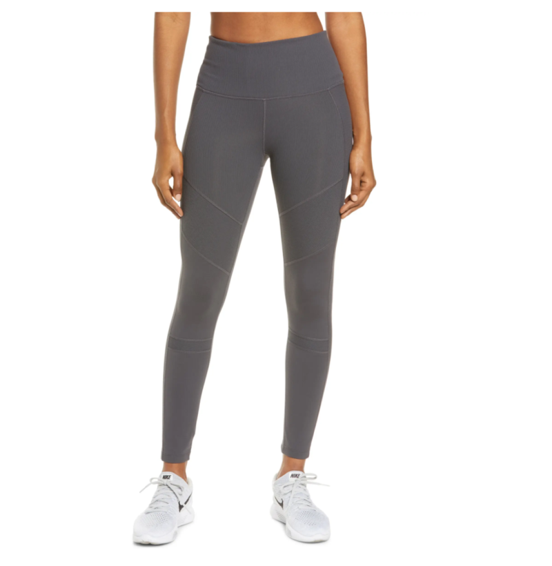 Zella + Moto Ribbed High Waist Ankle Leggings