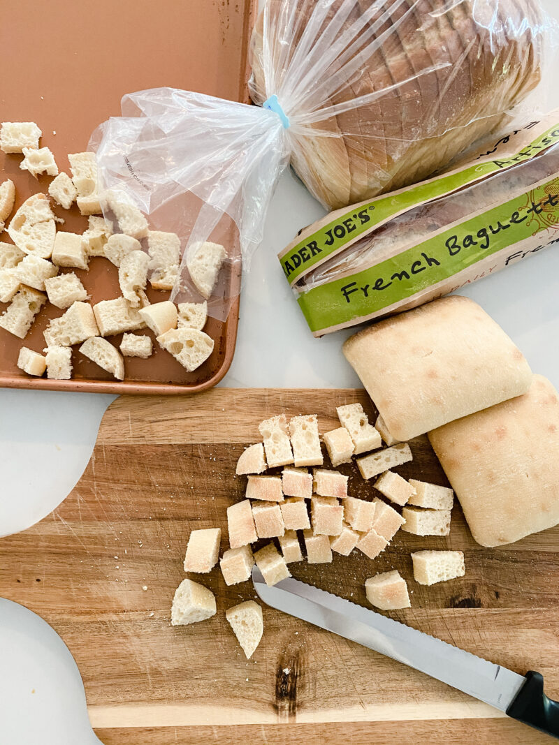 prepping the bread