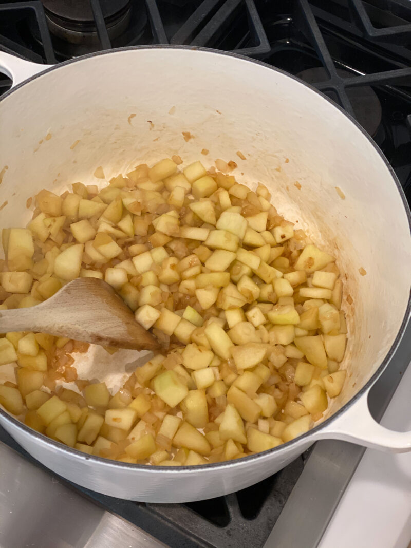 prepping the apples