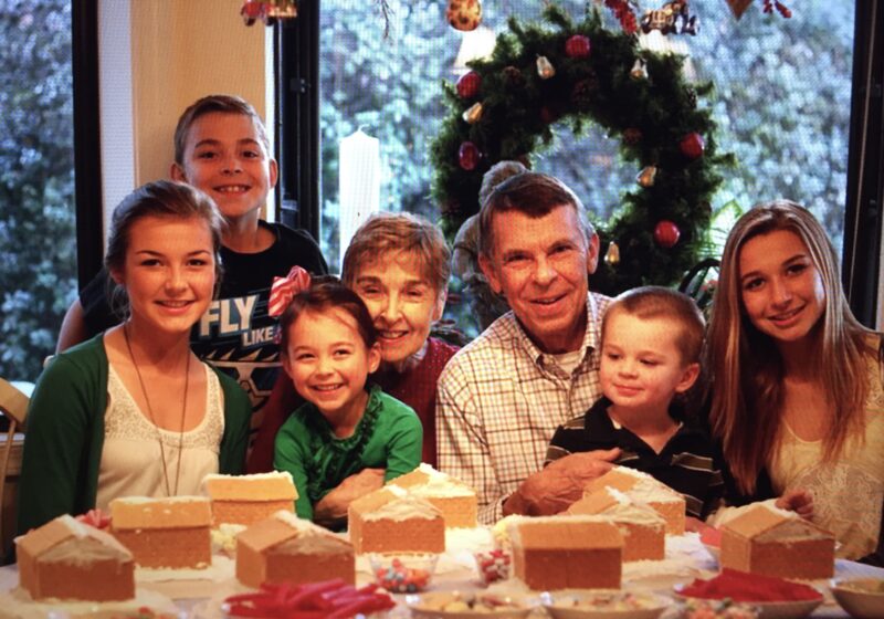 family gingerbread houses