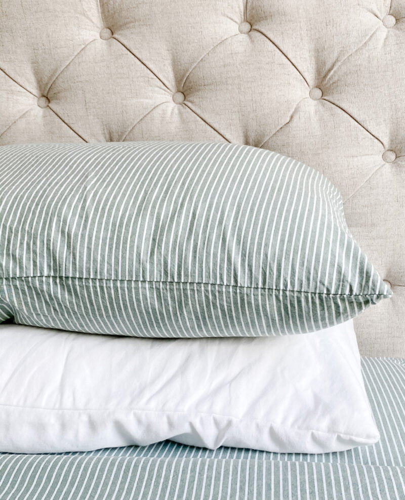 striped green pillows