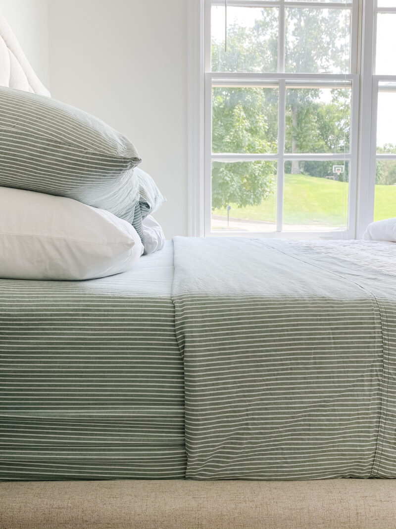 green striped sheets