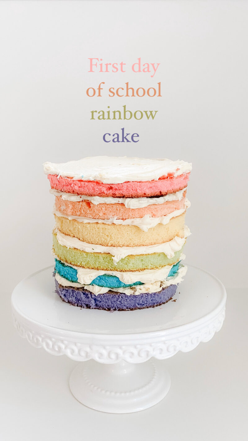 first day of school rainbow cake