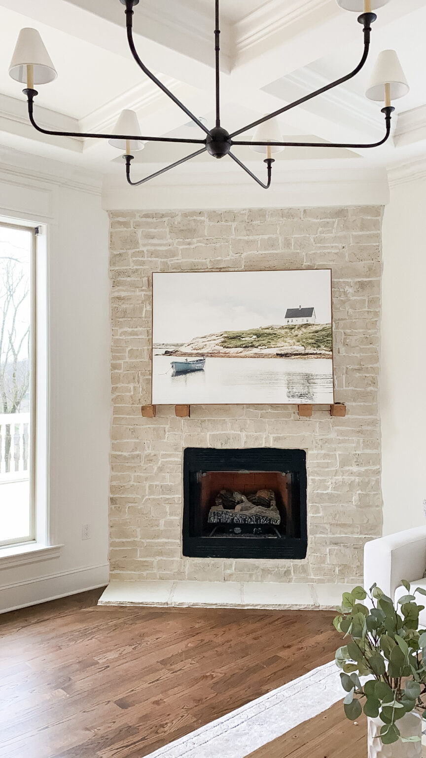 Stacked Stone Fireplace Before & After - A Thoughtful Place