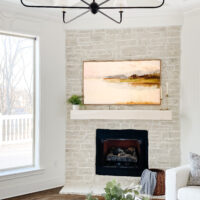 how to limewash a stacked stone fireplace
