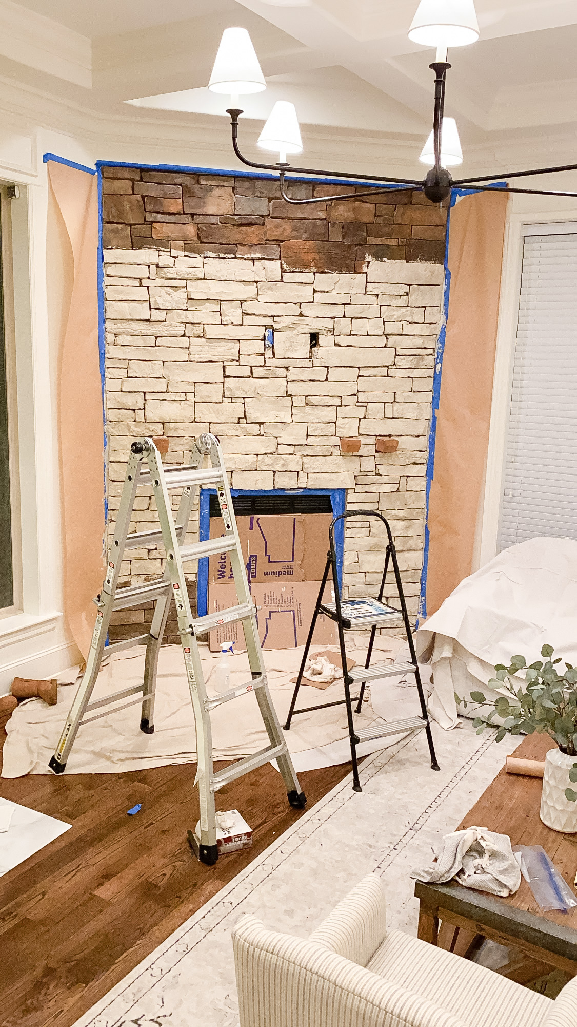 How To Limewash A Stacked Stone Fireplace - A Thoughtful Place