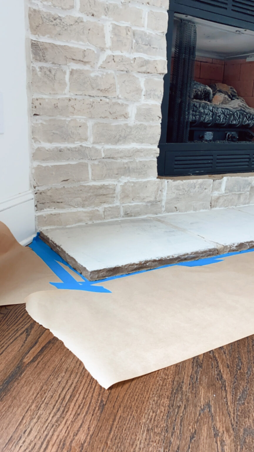 How To Limewash A Stacked Stone Fireplace - A Thoughtful Place