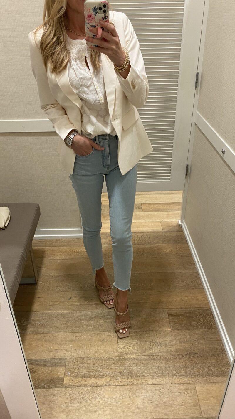 ivory outfit with blazer